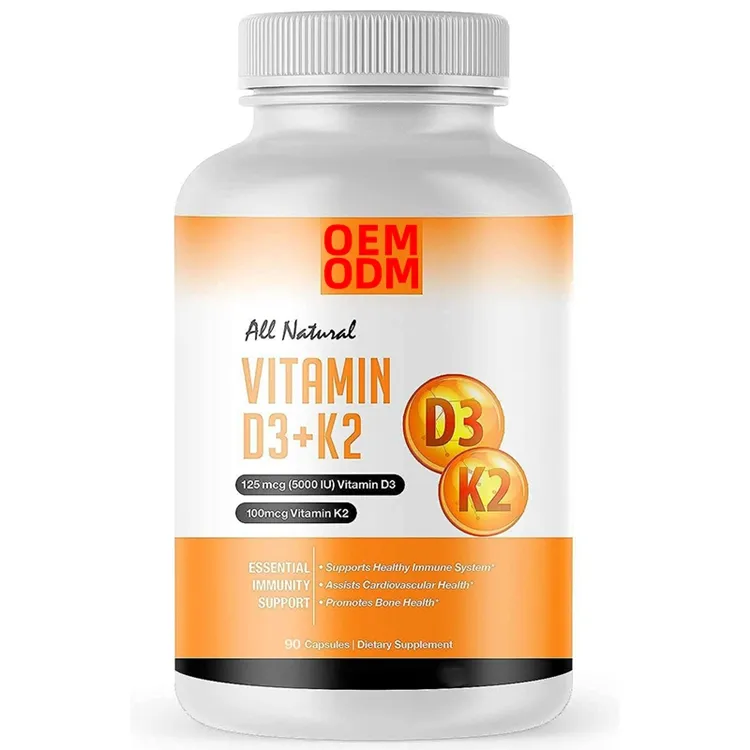 90 capsule 3 mesi forniscono capsule vegane di vitamina D3 + K2 per la salute immunitaria dell'umore della salute delle ossa