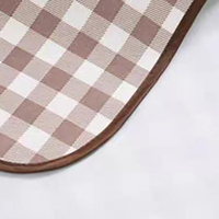 Tapis de pique-nique pliable imperméable personnalisé avec logo moderne pour le camping en plein air, toutes saisons, blanc et bleu rayé, 3 couches de coton