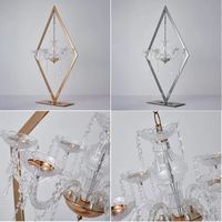 Centres de table de mariage, Candelabres en métal doré et argenté, Supports à fleurs, Décoration de fêtes et mariages, Porte-bougies de table