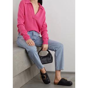 Pullover in Cashmere maglione di Cashmere invernale stile Casual <span class=keywords><strong>fucsia</strong></span> tinta unita scollo a v per <span class=keywords><strong>donna</strong></span> - Product Image 6