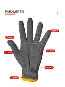 قفازات عمل آمنة مصنوعة من القطن الطبيعي الأبيض المحبوك من شركة مصنعة متخصصة - Product Image 3