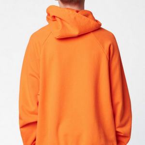 Men Gym Drawstring Sweater Shirt <b>Orange</b> Color Fashion <b>Hoodie</b> Polyester/Cotton Blend Jersey Color Block Pullover - Product Image 4