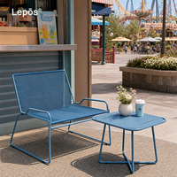 Ensemble de chaise longue et table d'appoint en corde tressée pour extérieur, résistant aux UV et aux intempéries, idéal pour piscine, hôtel, terrasse