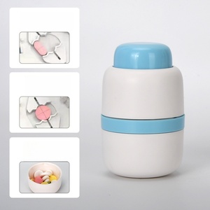 Portable 2-in-1 Pill <b>Box</b> with Cutter for Cutting <b>Small</b> or Large Pills in Half & Quarter Travel Pill Organizer case - Product Image 3