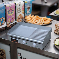 Nouvelle Plaque de Cuisson Électrique Commerciale en Acier Inoxydable, Gril Plat Haute Productivité, Machine à Snacks Portable 4.4KW