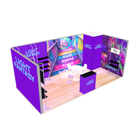 Étalage de vêtements mural rétroéclairé en aluminium portable 10x20, boîte lumineuse, stand d'exposition commerciale