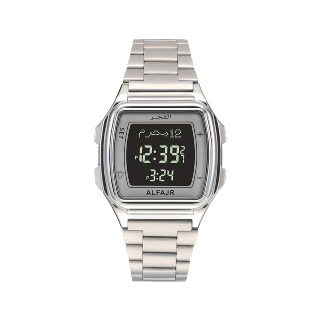 ALFAJR WP-04 Arabic Islamic Qibla Jam Tangan Saat Wrist Watch Harameen Azan Muslim Prayers Reloj Digital Watch