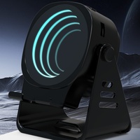 Support de téléphone de bureau multifonction avec haut-parleur Bluetooth intégré, lecteur audio sans fil portable avec lumière RGB pour l'étude