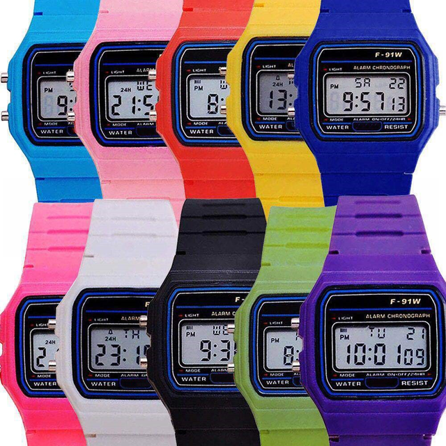 Wholesale Children Electronic Sports Watch Multi-function LED Cold Light Alarm Clock Silicone Strap Digital Watches for Kids