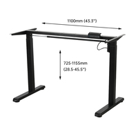 Bureau debout électrique à moteur unique, réglable en hauteur, pour ordinateur portable, avec plateau de 120x60cm