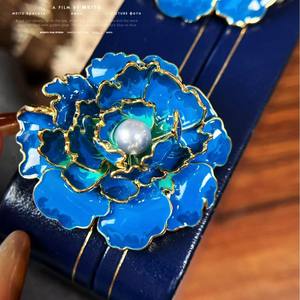 Broche de Flores de Peonía de Estilo Nacional de Alta Gama para Mujer, Exquisito Broche de Perlas para Cheongsam, Hanfu, Flor para el Pecho, Broche para Abrigo - Product Image 5