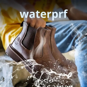 OEM Waterproof Wear-Resistant Anti-Smash Protective <b>Work</b> Short <b>Boots</b> Men's Large Size Puncture-Proof Safety Shoes - Product Image 4
