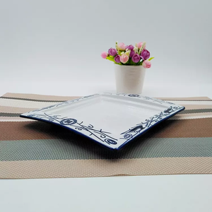 Элитная высококачественная экологичная классическая китайская квадратная сине-белая фарфоровая керамическая тарелка, пригодная для использования в микроволновой печи и посудомоечной машине, 8 дюймов, для дома - Product Image 4