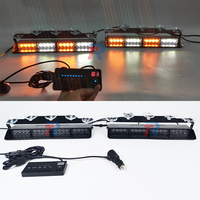 Un par de luces estroboscópicas de advertencia Interior de coche, lámpara de baliza intermitente de 32 LED con controlador de pantalla Digital para parabrisas de tablero