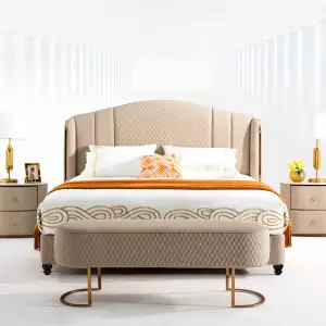Kore tarzı yatak tasarım deri lüks mobilya depolama kraliçe boyutu çift yatak odası mobilyası