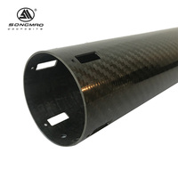 Pipa Serat Karbon T300 3K 18mm OD 1000mm Ringan Bulat OEM Machining