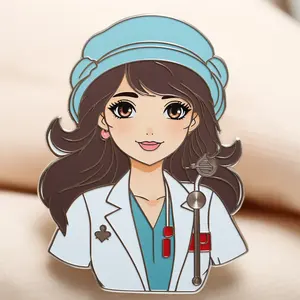 Fabricante atacado criativo roupas médico broche pin personalizado esmalte mulheres meninas enfermeira médica metal crachá