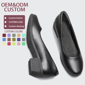 Zapatos de trabajo de pies cuadrados sin cordones, transpirables, ligeros, resistentes, zapatos de novia de estilo liso para verano, invierno y otoño - Product Image 2