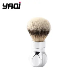 Yaqi Gemini pennello da barba per capelli in tasso con manico in metallo anodizzato da 24mm per uomo