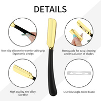 Rasoir manuel pour hommes manche droit 74 porte-lame tête d'huile conception de coiffure rasoir grattoir à sourcils