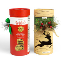 Boîte d'emballage alimentaire en carton cylindrique personnalisée pour macaron, brownie, dessert, pain d'épices de Noël, tube en papier cadeau