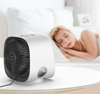 Mini ventilateur rafraîchisseur d'air évaporatif USB en plastique avec 3 vitesses, ions négatifs et veilleuse pour usage extérieur