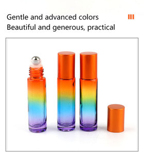 8ml 10ml sang trọng Ba màu gradient chai với con lăn kim loại và nắp màu cam - Product Image 4