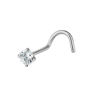 Stainless Steel Silver Plated 8mm <b>Nose</b> <b>Studs</b> Cubic Zirconia | <b>L</b>-<b>Shaped</b> Straight Curved Trendy <b>Nose</b> Piercing Jewelry | Jewelry - Product Image 5