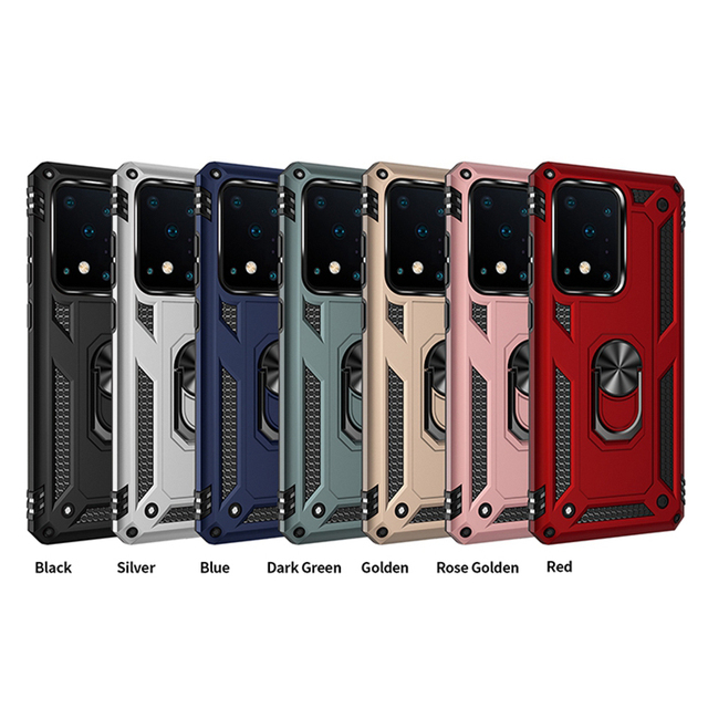 Hybrid Armor Shockproof Car Magnetic Phone Case with Stand Holder for Samsung Galaxy S20 Ultra A01 A21 A31 A41 M31