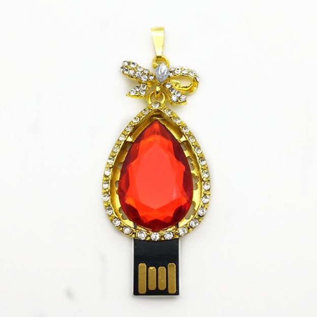 Cheap Colorful Gem Pendant Usb Flash Drive 128GB Jewelry Flash Pen Thumbdrive