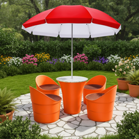 Ensemble table et chaises en PP durable, léger et moderne, non pliable, résistant à l'eau, pour l'extérieur, jardin, cour et balcon
