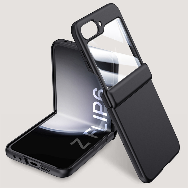 Matte PC Back Cover Full Coverage Shockproof Phone Case with Hinge Protector and Hand Holder for for Z Flip 7 FE
