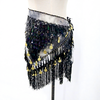 Livraison rapide brillant Laser paillettes au crochet pièce triangulaire hanche écharpe pour Halloween danse du ventre fête spectacle taille accessoires
