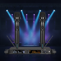 Microphone sans fil portatif à double canal Soundmark G-40S de haute qualité, véritable diversité, piles AA, construction métallique, 470-558 MHz