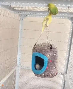 รังนกทำจากผ้าฝ้ายที่นอนกันหนาวขนแกะให้ความอบอุ่นอุปกรณ์สำหรับหน้าหนาวนกคอกแคแคทเจอร์นกรักนกแก้วเตียงนอนฉนวนกันความร้อนสำหรับนอน - Product Image 5