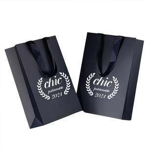 Logo personnalisé, cadeaux biodégradables, vêtements de shopping, sacs en papier, sacs à vin avec poignées, sacs en papier kraft blanc - Product Image 1