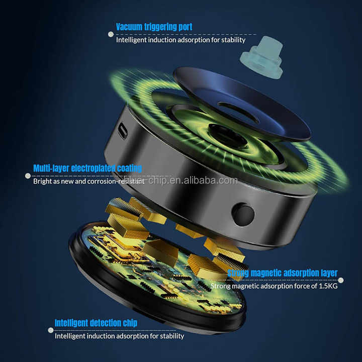 Custom Universal Vacuum Suction Magnet Car Phone Holder Adhesive Travel Smart Phone Mount for Cars