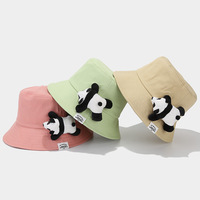RJ Gorro de Pescador de Felpa 3D de Panda de Dibujos Animados, Lindo, de Verano, Casual, Deportivo, Liso, Accesorio de Moda para Viajes, Regalo, Venta al por Mayor
