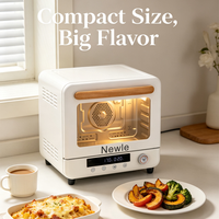 Horno de Vapor Digital Retro de 20L con Asa de Madera, Marca Newle, 230V ° Horno de encimera de alta temperatura C