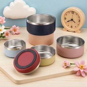 42oz Multi Pastel Color Stainless Steel Pet Feeding Bowl Food Safe 304 Liner Drop Resistant Anti-Break Household Pet Supplies - Product Image 3