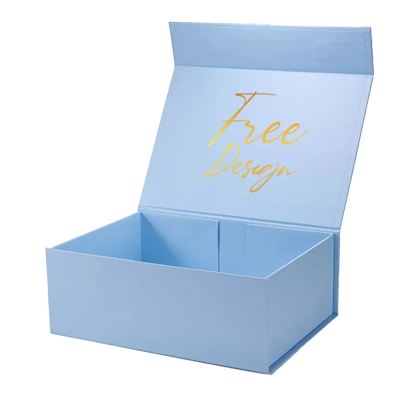 Luxury Customization Square Light Blue Pink Magnetic Lid Bridesmaid Wedding Gift Box Packing Boxes with Ribbon