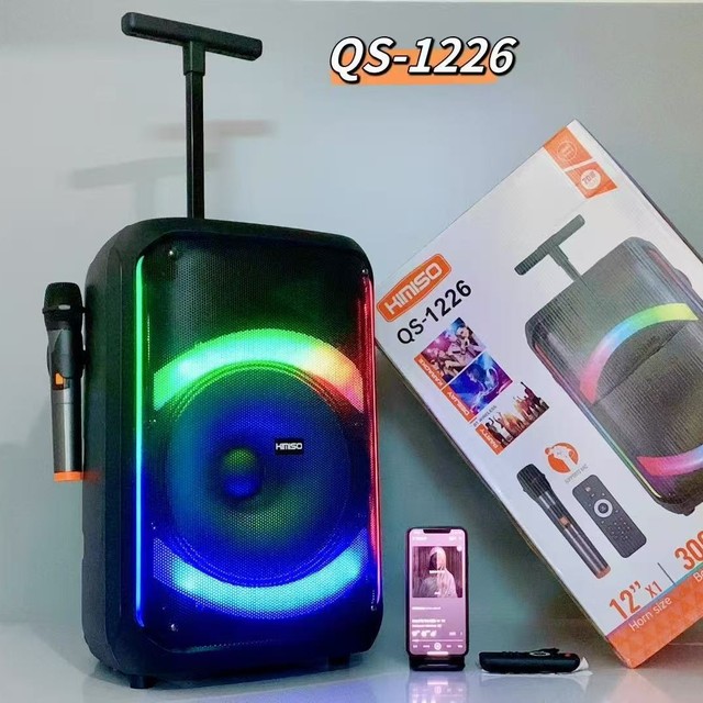 Foreign Trade New 12 Inch Trolley for BT5.3 Speaker Square Dance Wireless Microphone Karaoke Portable Audio 20W 20H Battery