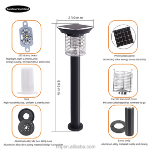 Lámpara Solar Antimosquitos para Exteriores, Impermeable, Trampa Eléctrica para Insectos con Clasificación IP65, Luz Azul para Jardín, Patio y Exteriores - Product Image 3