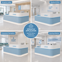 Comptoir d'accueil pour infirmières, sur mesure, pour hôpital ou clinique, avec tiroirs de rangement, logo acceptable