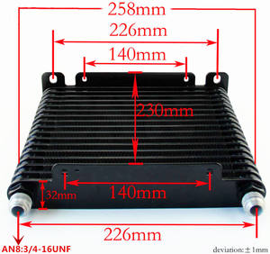 Enfriador de aceite de carreras, motor de transmisión de aluminio de 8-<span class=keywords><strong>AN</strong></span>, 32mm, 17 filas, Kit de ventilador eléctrico de 7 ", negro - Product Image 3
