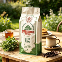 Sacs à café personnalisés avec logo imprimé en gravure, résistants à l'humidité, de qualité alimentaire, pour grains de café, 250g, 500g, 1kg, fond plat, scellage huit côtés