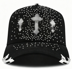 Gorra de béisbol bordada con estrellas al por mayor, unisex, de 5 paneles, de algodón, deportiva, informal, con patrón celestial y hebilla dorada de cobre. - Product Image 4