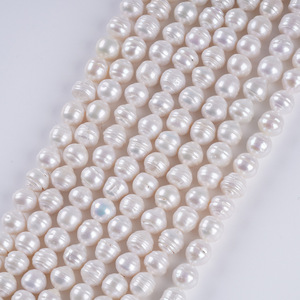 Natural 10-11mm Baroque Button Tailed Freshwater <b>Pearl</b> White <b>Loose</b> <b>Pearls</b> for DIY Bracelet Jewelry 18cm Short Strip - Product Image 1