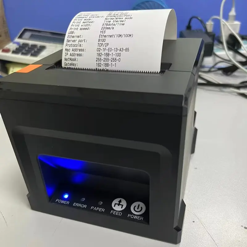 고속 인쇄 POS 80mm 열 영수증 인쇄 기계 자동 절단기