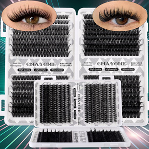 640 Clusters 100D Dense Curly DIY Segment Lashes Premium D Curl Individual False Eyelashes For Self Application <b>Beauty</b> Salon - Product Image 1